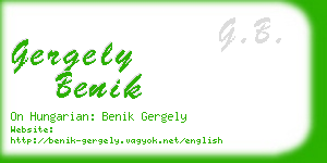 gergely benik business card